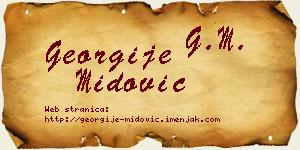 Georgije Midović vizit kartica